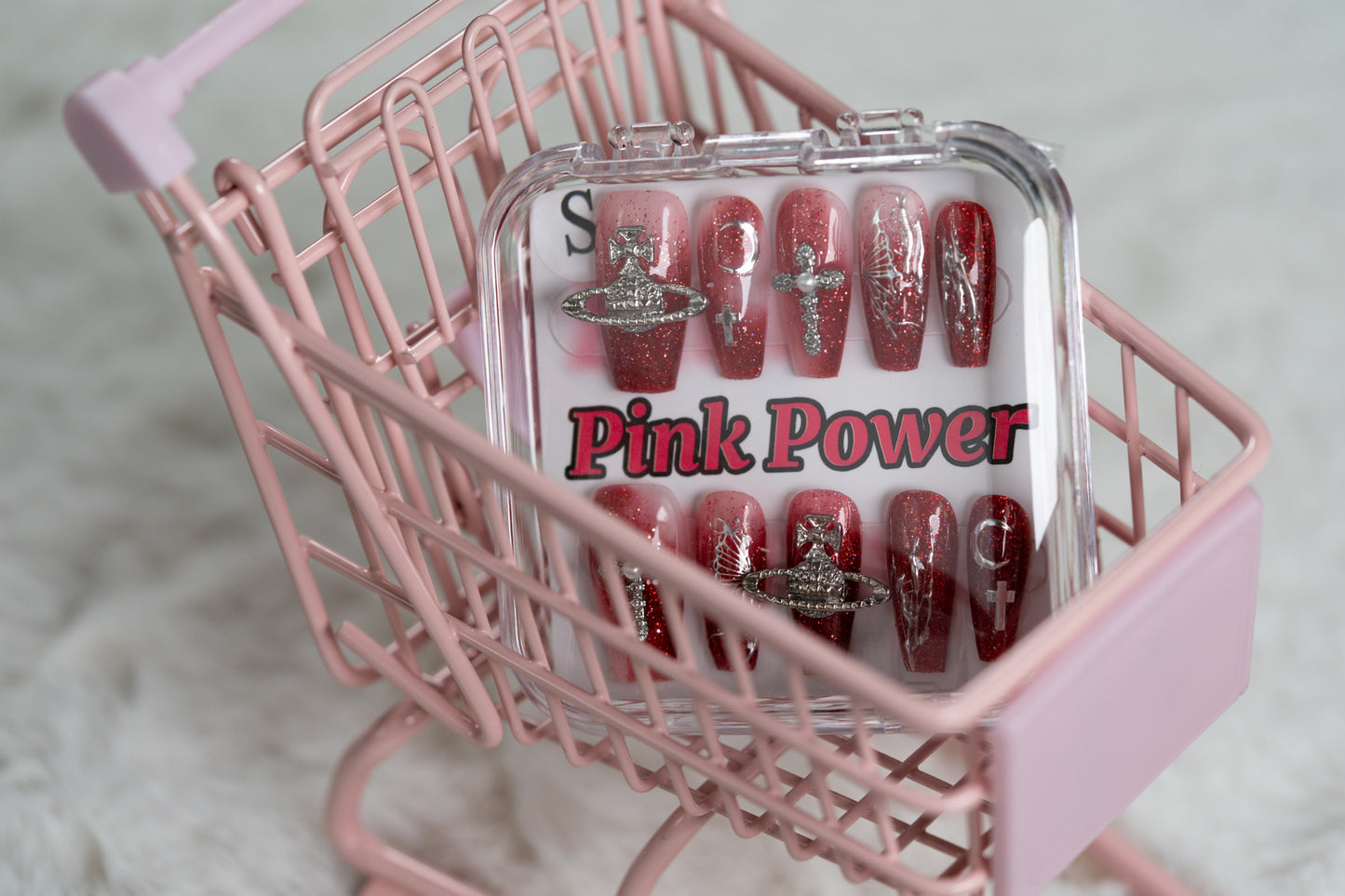 Pink Power Press on Nails- Red Queen