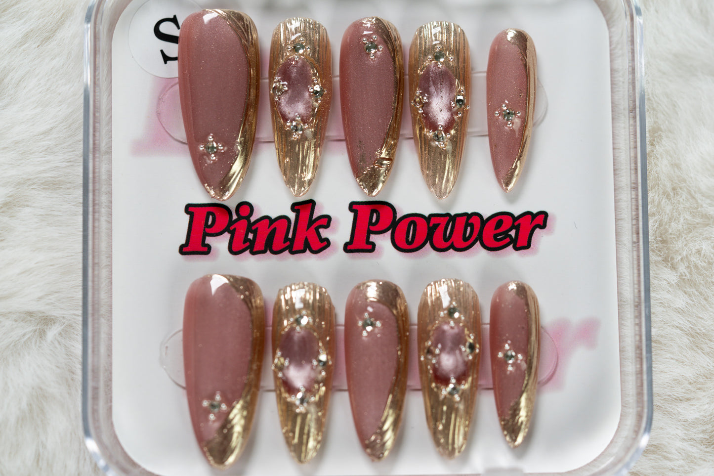 Pink Power Press on Nails- Nude Princess Eye