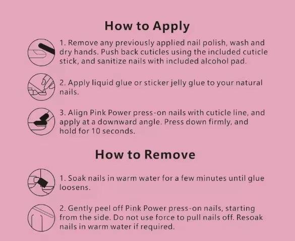 Pink Power Press on Nails- Red Queen